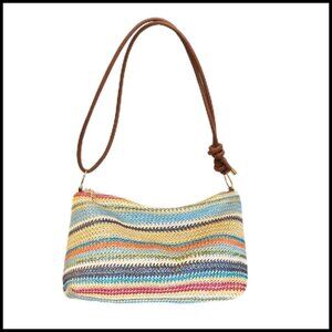 Boho Straw Tote Bag Crossbody Shoulder Handbag Summer Vacation Beach Chic